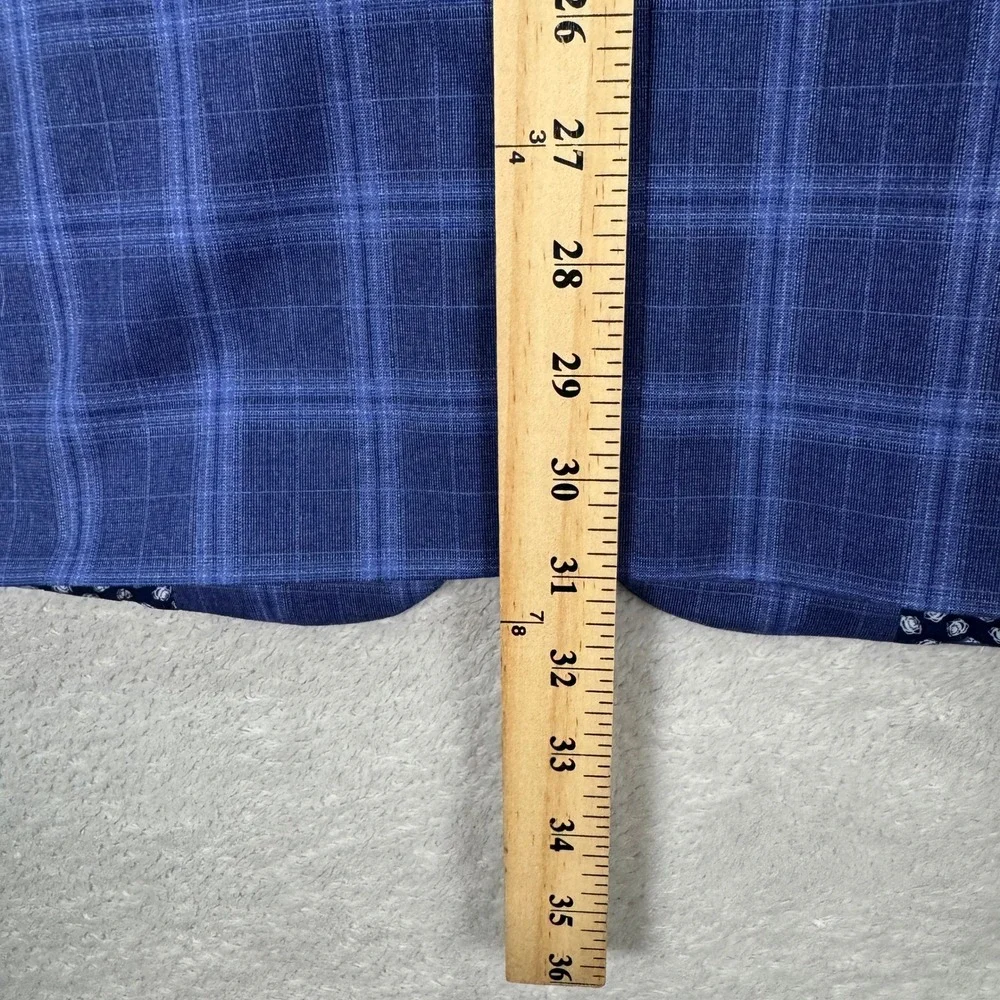 Oak Hill Mens 3XL 56R Plaid Blazer Sport Coat Jacket Bright Blue Casual Preppy